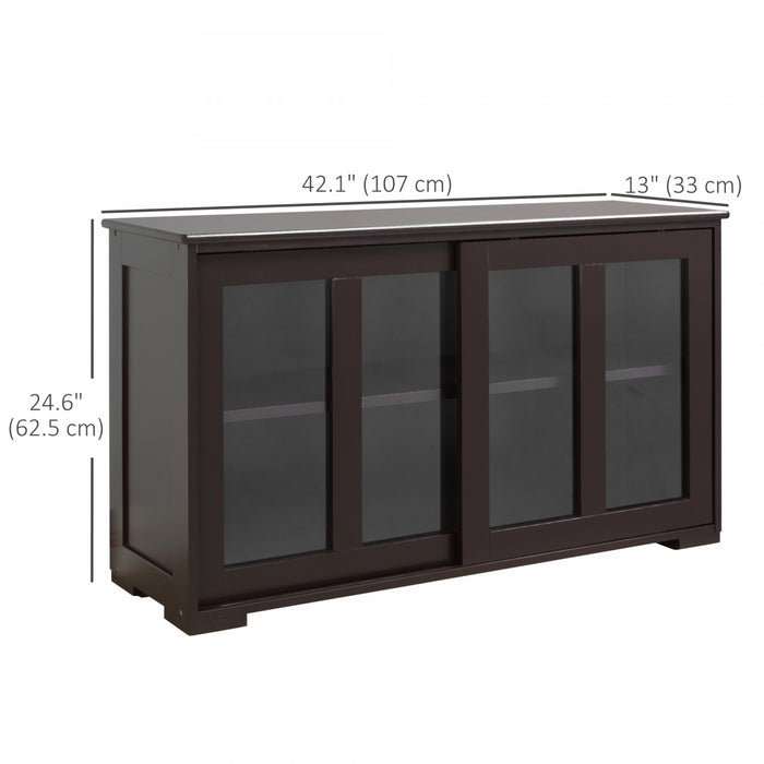 HOMCOM Kitchen Sideboard Stackable Storage Cabinet with Sliding Glass Door