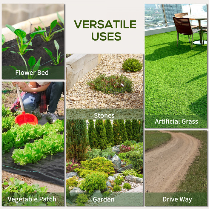 Outsunny 3ft x 164ft Weed Barrier, Landscape Fabric, for Greenhouse Yard Garden Weed Control, Heavy-Duty & Easy Setup, 2oz