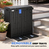 Outsunny 58 Gallon Double Outdoor Garbage Bin with Dual Lid, Side Holder, Waterproof Plastic Garbage Can with Drip Trays, Outdoor Waste Trash Can for Patio, Backyard, Garden, Black