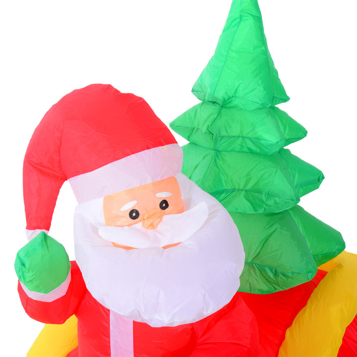 Homcom 7ft Santa Sleigh Inflatable Reindeer Christmas Decoration