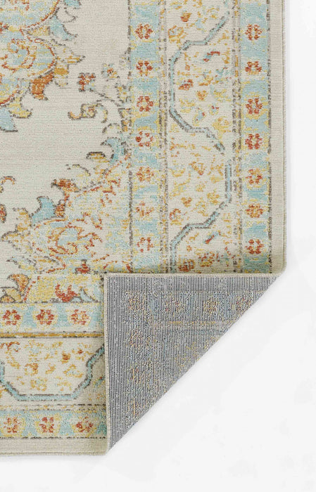 Esme Traditional 6'7\" x 9'6\" Area Rug in Ivory Indoor Area Rug