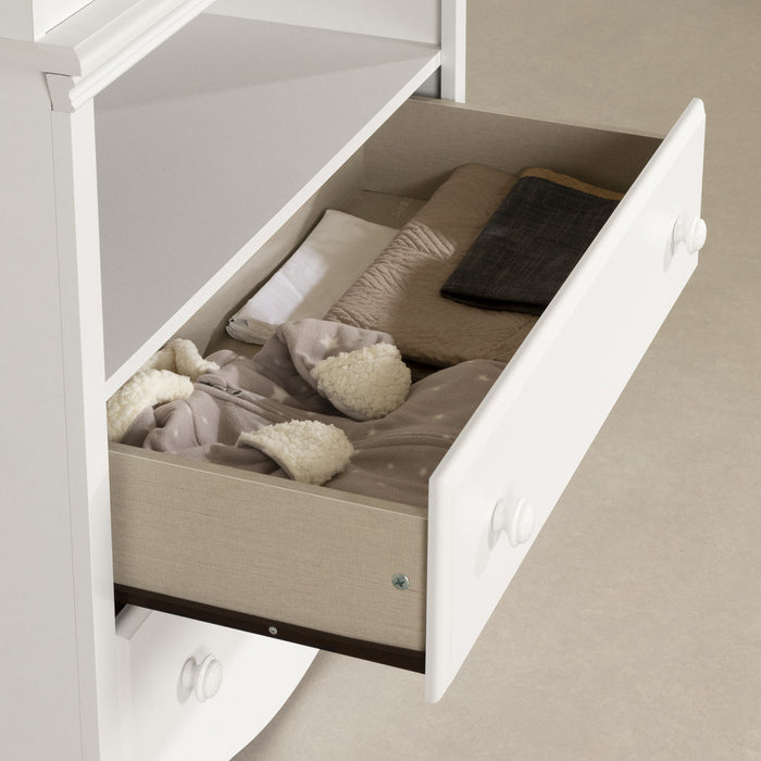 Angel Changing Table With Drawers And Open Storage - Pure White 