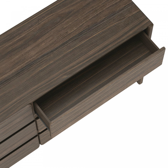 Linda Modern 2-Piece Dresser and Nightstand in Walnut Brown
