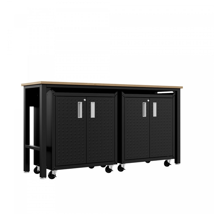 Fortress Modern 3-Piece Garage Set in Charcoal Gray Garage Storage