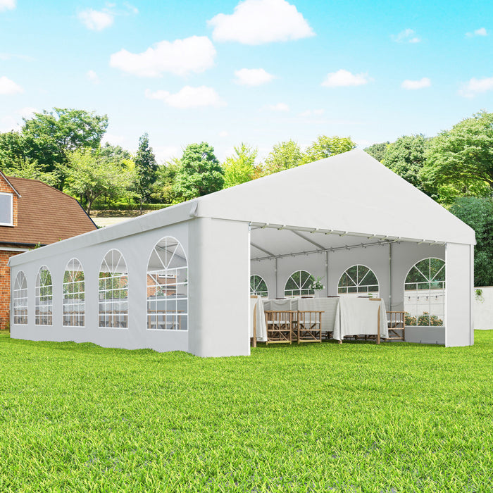 Outsunny 20'x33' Large Party Tent & Carport for Outdoor Events, White