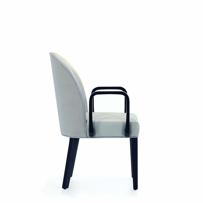 Hillman Modern Wood Upholstered Armchair in Light Gray - Set of 2 Dining Chair