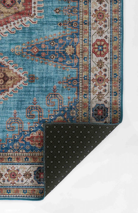 Tracy Traditional 8'0\" x 10'0\" Area Rug in Blue Indoor Area Rug