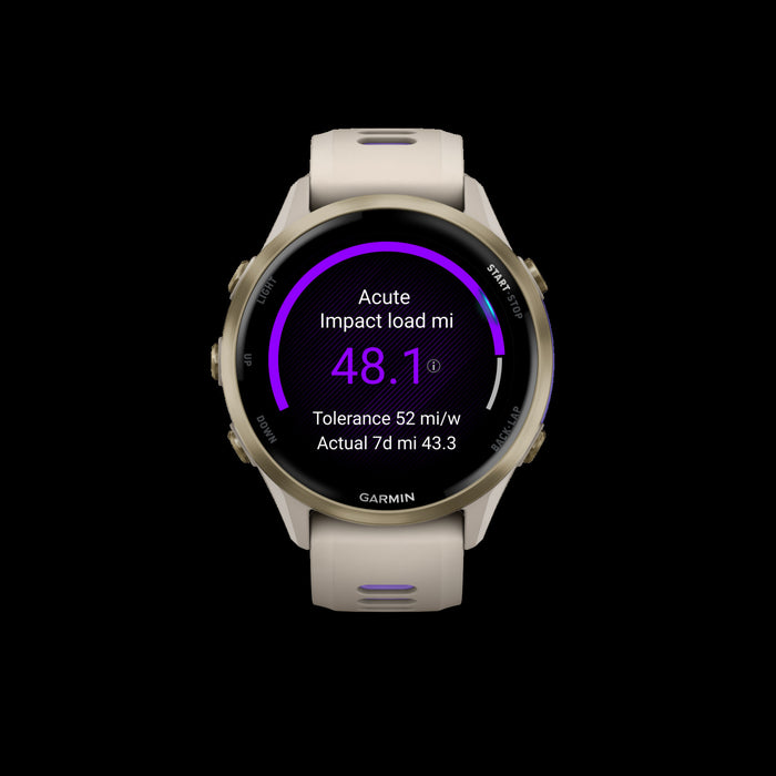 Garmin Forerunner 970 Smartwatch 47mm, Amoled, Soft Gold Titanium, French Gray/indigo, Gps Running Tracker, 15-day Battery