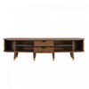 Rustic 69 Inch TV Cabinet with Sliding Door and Walnut Finish, Wood | Rustic Meuble TV 69 po avec Porte Coulissante et Finition Noyer, Bois
