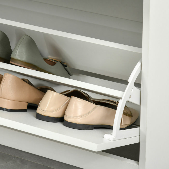 HOMCOM Modern Shoe Cabinet with 3 Drawers for 16 Pairs of Shoes White