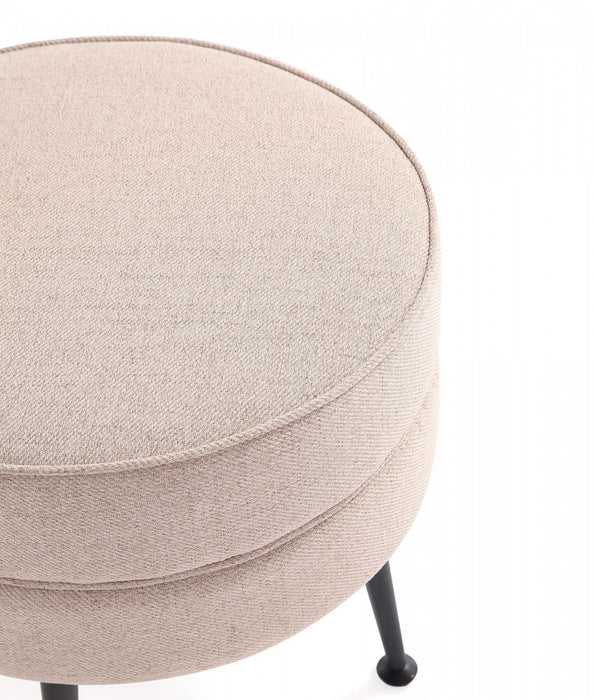 Bailey Mid-Century Modern Upholstered Accent Ottoman in Wheat - Set of 2