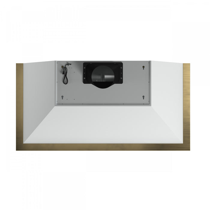 Forno Vittorio 48-Inch Wall Mount Range Hood, White with Antique Brass Trim-FRHWM5078-48BLK