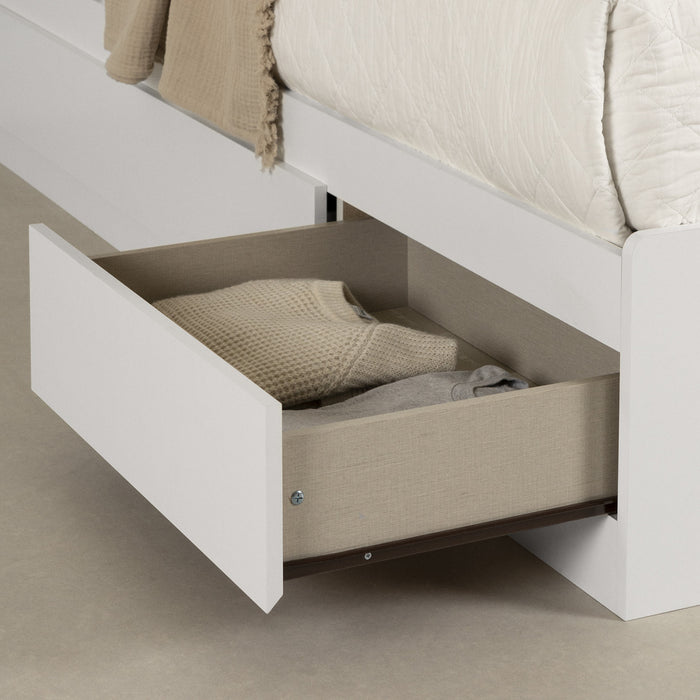 Step One Mates Bed With 3 Drawers - Pure White