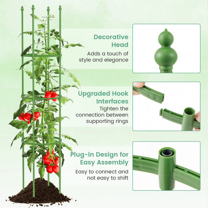 Costway 2-pack Garden Trellis 57\" Plant Support & Tomato Cages With Adjustable Height