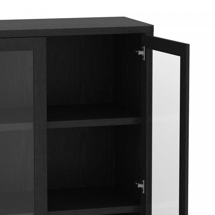Rivington Modern 38\" Bookcase Cabinet in Black - Set of 2