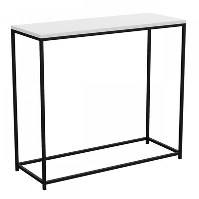 31” Modern Console Table - White With Black Metal | Console moderne de 31 po - blanche avec métal noir