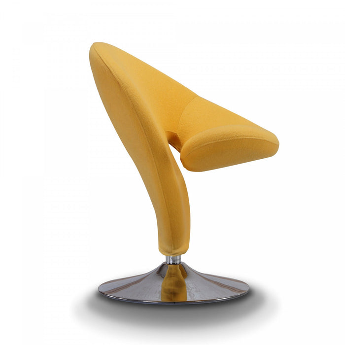 Curl Modern Wool Blend Swivel Lounge Chair in Yellow - Set of 2