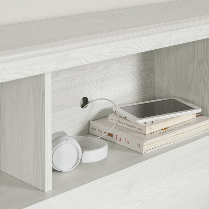 Summer Twin Breeze Bookcase Headboard with Storage - White Pine