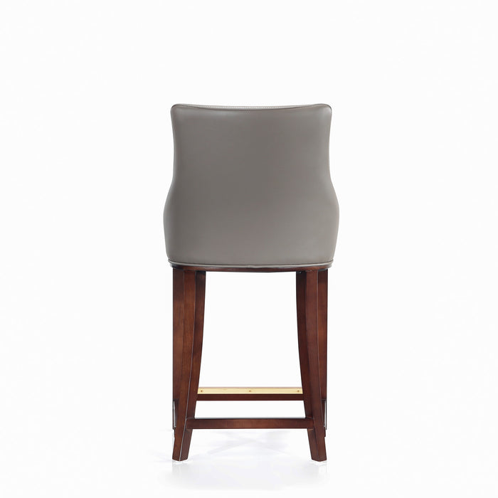 Shubert Modern Wood Upholstered Counter Stool in Dark Taupe - Set of 2