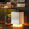 HOMCOM Modern LED Nightstand Bedside Table with Drawers, Glossy White