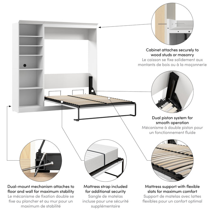 Bestar Versatile Full Murphy Bed Closet Organizer (109 W) - White