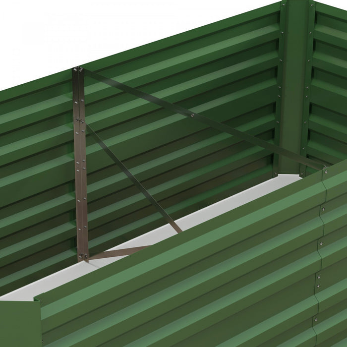 Outsunny Raised Garden Bed, 71\" X 35\" X 23\" Galvanized Steel Planters For Outdoor Plants With Multi-reinforced Rods For Vegetables, Flowers And Herbs, Green
