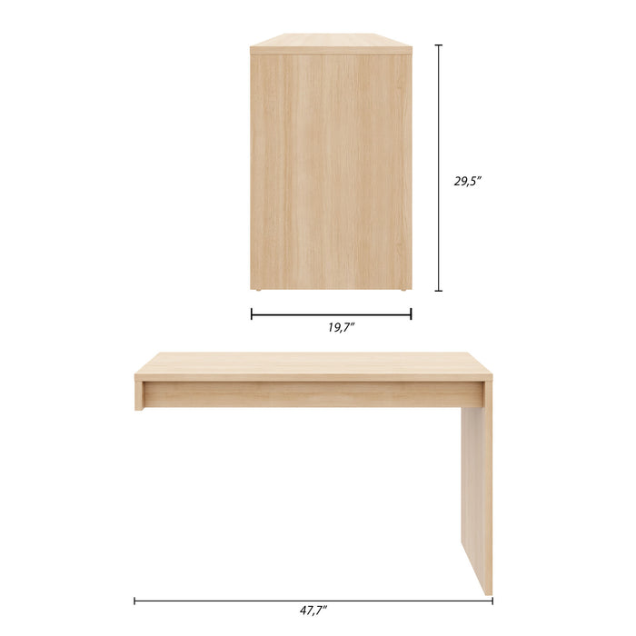 Reversible Desk Panel For Home Office, Natural Blonde Oak