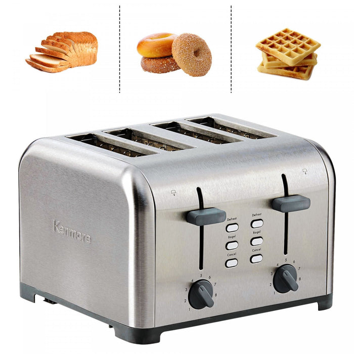 Kenmore 4-Slice Toaster with Dual Controls Stainless Steel - KKTSDC4SS