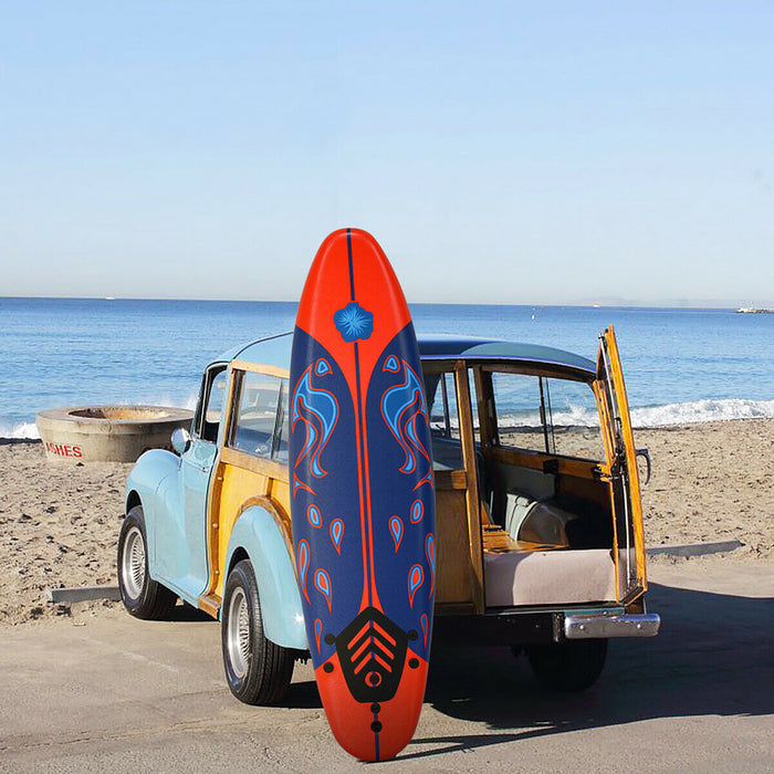 Costway 6' Surfboard Foamie Body Surfing Board W/3 Fins & Leash For Kids Adults
