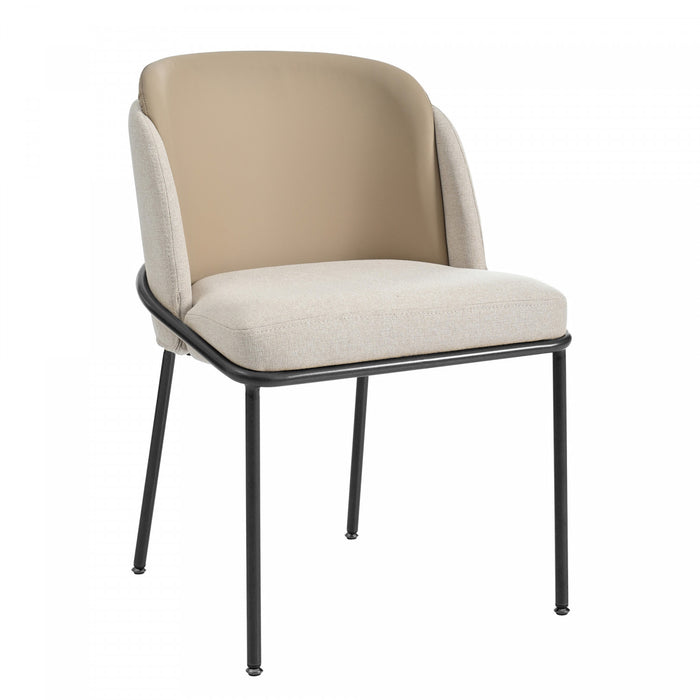Olivia Set of 6 Modern Dining Chair with Slanted Legs and Adjustable Feet,Beige