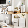 HOMCOM 4.5 Cu Ft Mini Fridge with Freezer, Wheels, Refrigerator, White