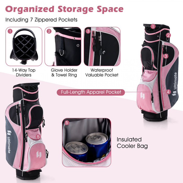 Ultimate Women's Complete Golf Club Set Golf Club Package Set With Rain Hood, Right Hand Pink