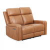 Bellamy 58 in. Leather Match Power Reclining Loveseat with Adjustable Headrest and USB - Cognac | Causeuse inclinable electrique Bellamy de 58 po en cuir assorti avec appuie-tete ajustable et USB - Cognac