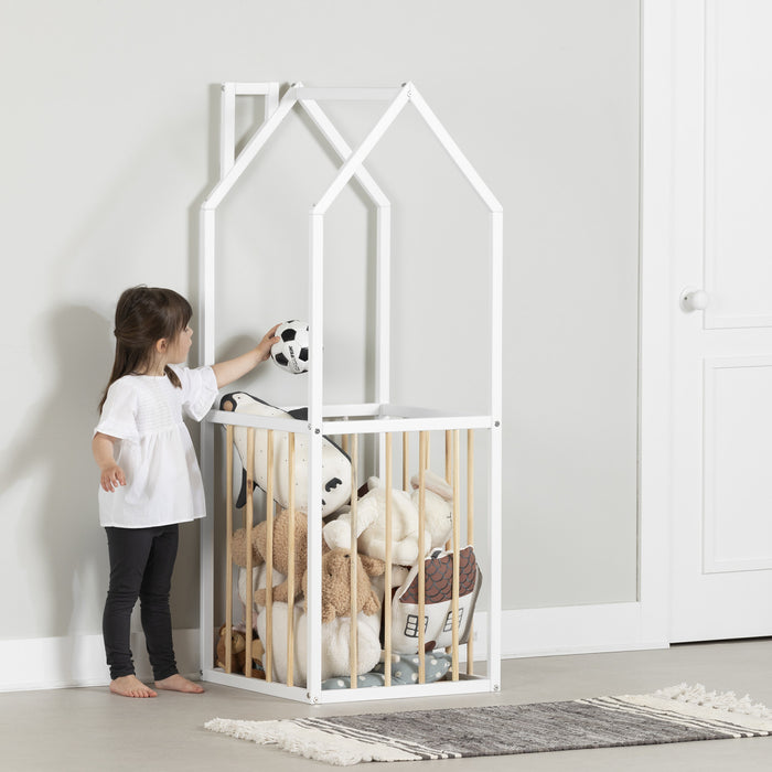 Ohana House-Shaped Toy Storage - White/Natural
