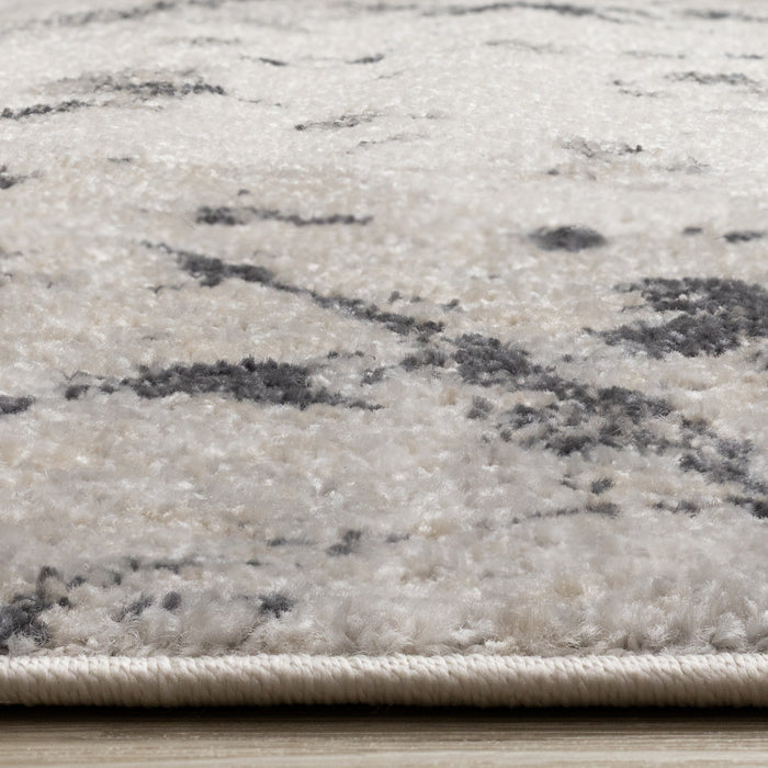 Sophie Grey Beige Black White Paint Splatter Design Rug, 7'10\" x 10'6\" Indoor Area Rug