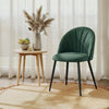 HOMCOM Dining Chairs Set of 4 Kitchen Chairs with Metal Legs Green