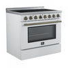 Forno Paolo 36 Inch White Freestanding Electric Range, White, 5.44 cu.ft. - FFSEL6011-36WHT | Cuisiniere electrique Paolo 36 pouces, blanche, 5,44 pi³ - FFSEL6011-36WHT