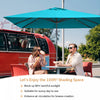 Costway 10x10 ft Patio Offset Cantilever Umbrella Aluminum 360° Rotation Tilt Turquoise