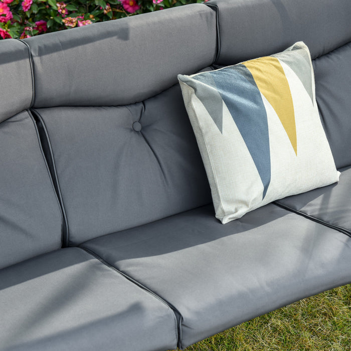 Outsunny 3 Seat Outdoor Swing Chair Steel Swing Bench Porch Swing With Adjustable Canopy, Coffee Tables And Cushion For Patio Garden, Dark Grey