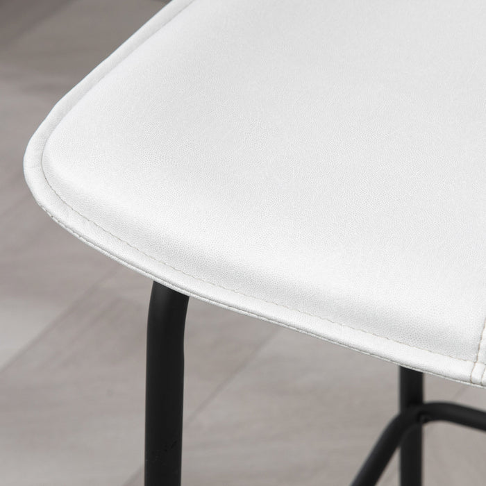 HOMCOM Bar Stools Set of 2, Microfiber Cloth Upholstered Bar Chairs
