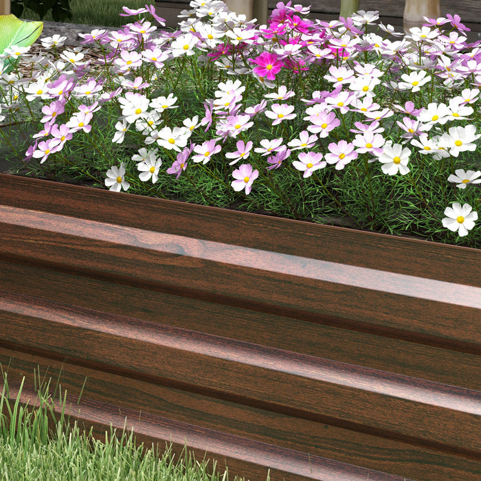 Outsunny 8x2x1ft Raised Garden Bed Large Galvanized Elevated Planter Box