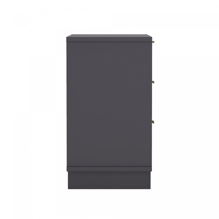 Elara Contemporary 38\" Solid Wood Dresser in Charcoal Gray (3-Drawer)