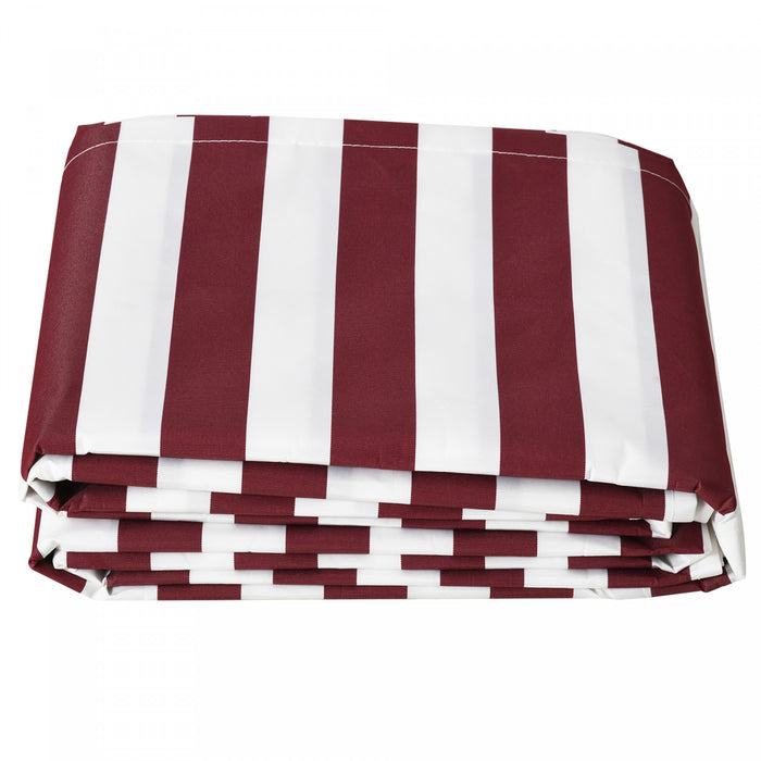 Outsunny 11' X 10' Retractable Awning Fabric Replacement Outdoor Sunshade Canopy Awning Cover, Uv Protection, Red And White