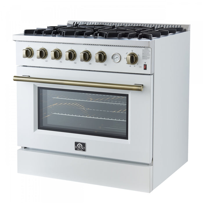 Forno Marco 36-inch Gas Range White 4.32 cu.ft - FFSGS6277-36WHT