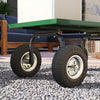 Outsunny Set of 4 Pneumatic Dolly Wheels, 10" Wheels for Cart with 3.5" Axle Bore Hole Bearings, for Barn Carts, Hose Carts, Garden Carts, Sack Trucks, Black