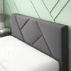 Judy Upholstered Platform Bed with Headboard in Dark Grey - Full Size | Judy lit plateforme rembourré avec tête de lit gris foncé - Double