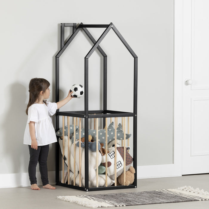 Ohana House-Shaped Toy Storage - Black/Natural