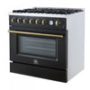Forno Marco 36-inch Gas Range, Black ,4.32 cu.ft - FFSGS6277-36BLK | Cuisiniere a gaz Marco 36 pouces noire, 4,32 pi³ – FFSGS6277-36BLK