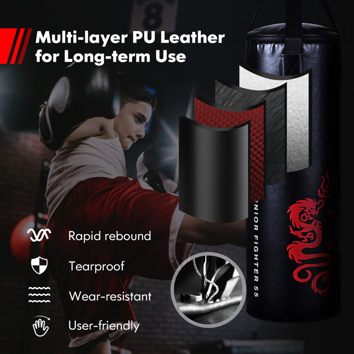 Goplus 40lbs Filled Punching Boxing Suit W/sandbag Gloves Rucksack Hook Jump Rope