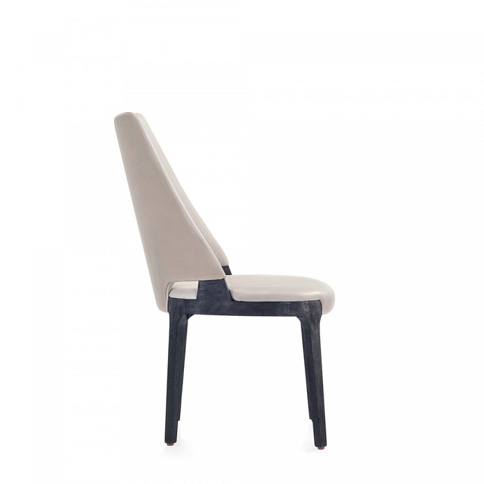 Kara Modern Wood Upholstered Dining Chair in Light Gray - Set of 2